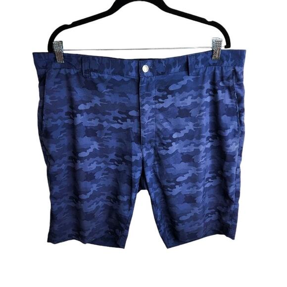 Peter Millar Crown‎ Sport Shackleford Camo Golf Short Navy Blue Camo Men's 38 - Picture 2 of 9